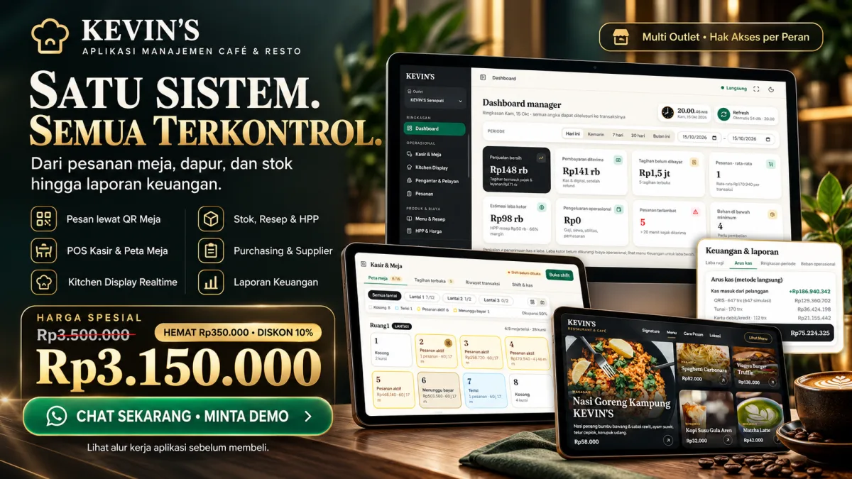 Aplikasi Manajemen Café & Resto | POS, Stok & Keuangan — FIMATECH-ID